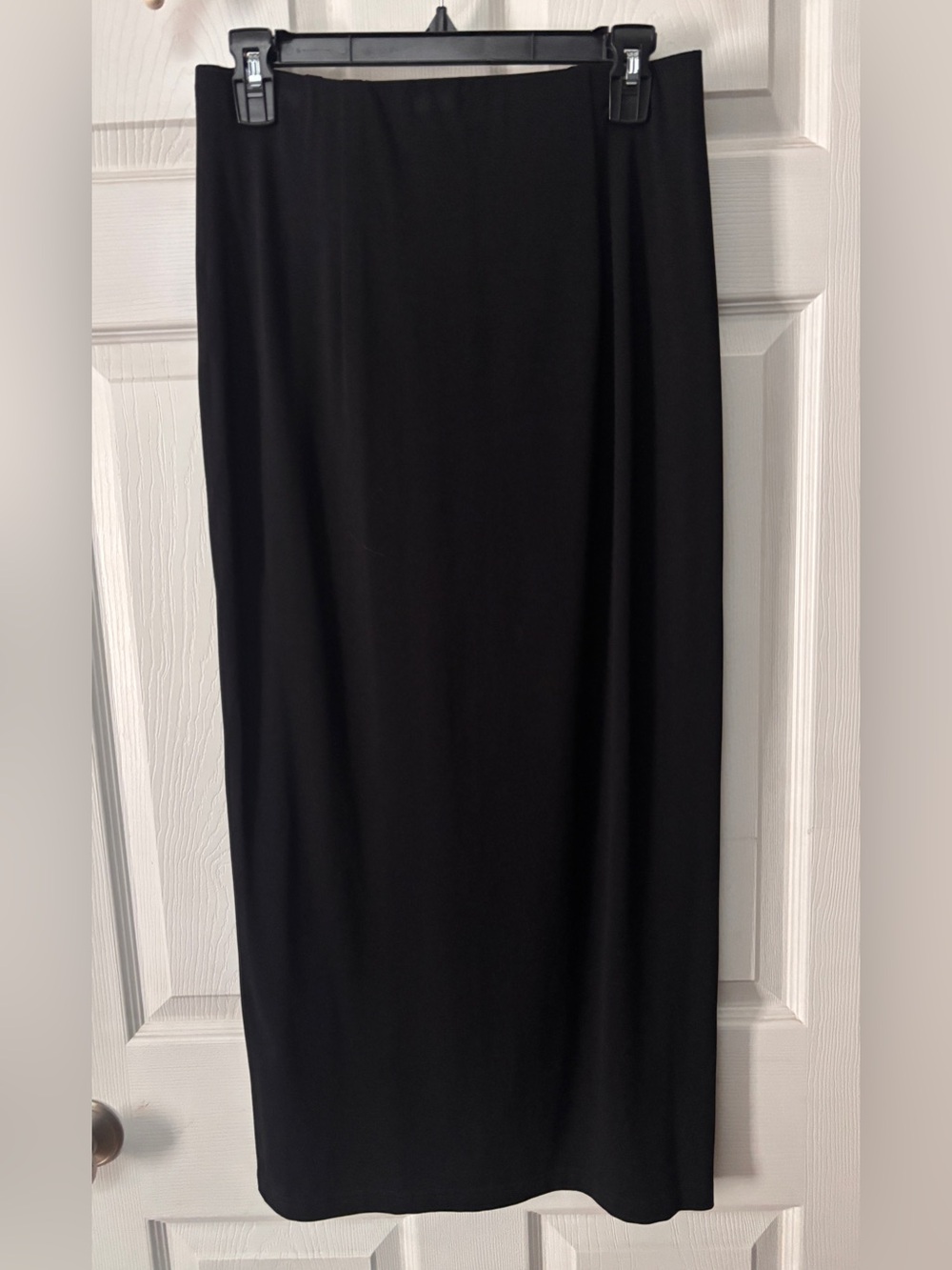 Vintage Black Maxi Skirt Size 10 Anne Klein A-line Made In USA Elastic Waist
